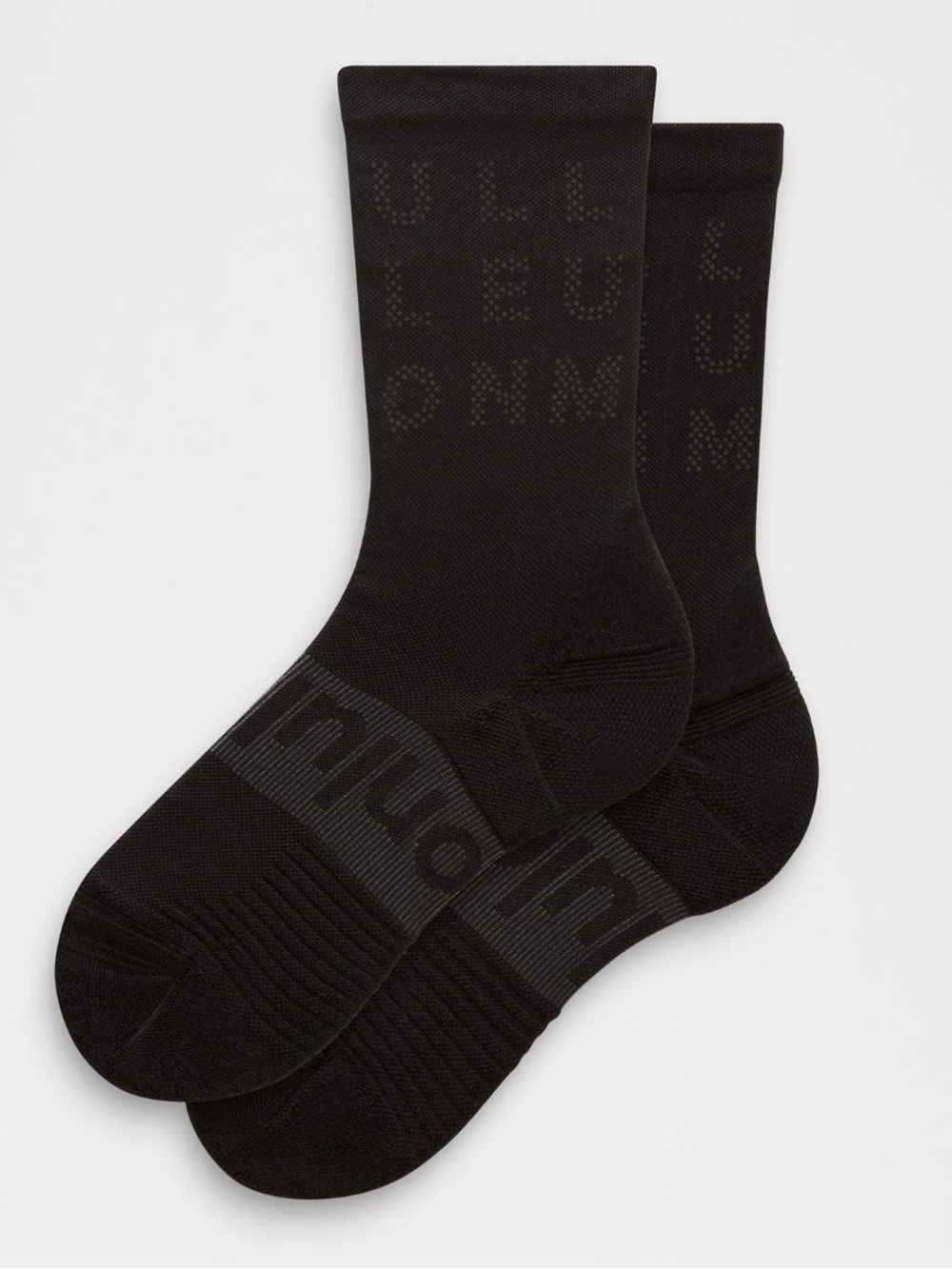 🆕 LULULEMON Power Stride Crew Socks *Reflective Black NWT Unisex